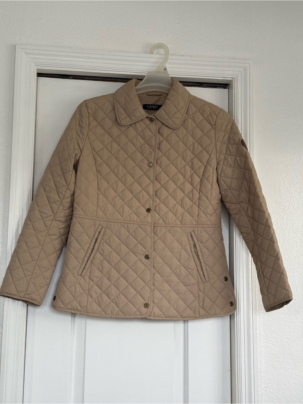 Lauren Ralph Lauren Quilted Beige Tan Puffer Jacket